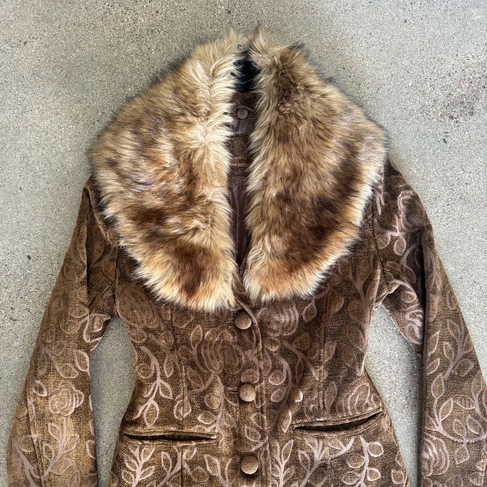 💔SOLD ON DEPOP💔 Vintage 90’s Jacquard Penny Lane Coat - Picture 3 of 6